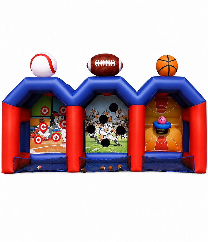 🏀 3-in-1 Inflatable Sports Challenge 🏈