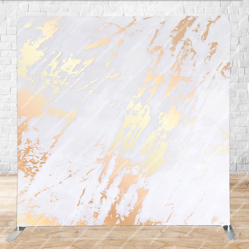 White Gold & White Marble - Printed Tension Fabric