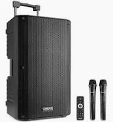 Vonyx VSA500-PA 12″ Portable PA Speaker with Wireless Mics