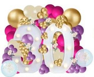 Marquee Numbers with Balloons