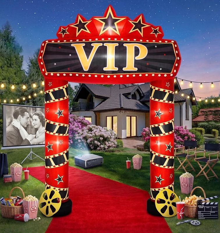 10 ft Movie Night VIP Inflatable Archway with Built-in LED Lights