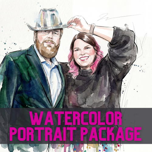 Digital Watercolor Portrait Package