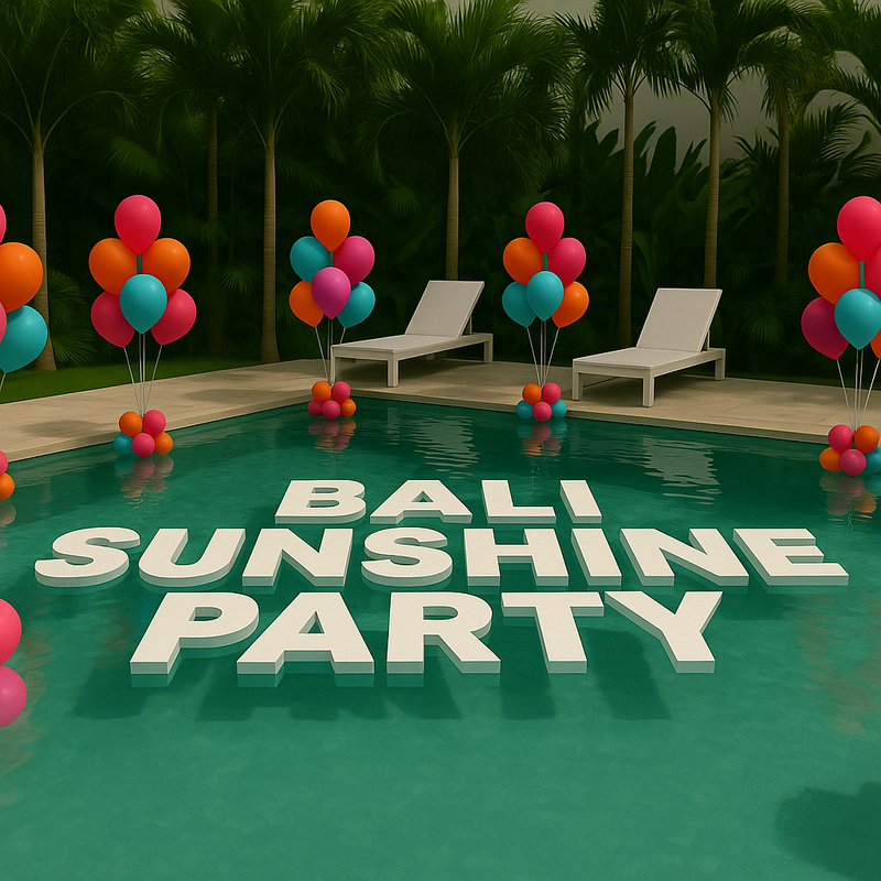 Floating Letters & Balloon Bunches - Up to 10 letters + 6 Floating Balloon bunches