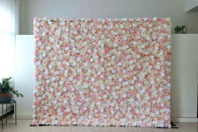 Elegant White & Pink Floral Backdrop