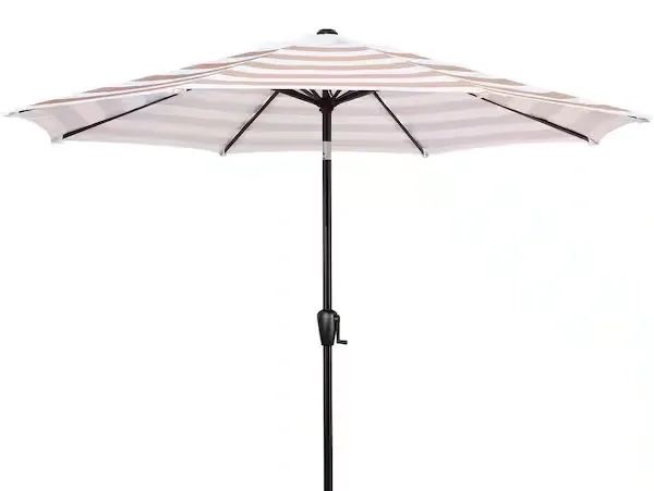 9' White/ Beige Stripe Umbrella