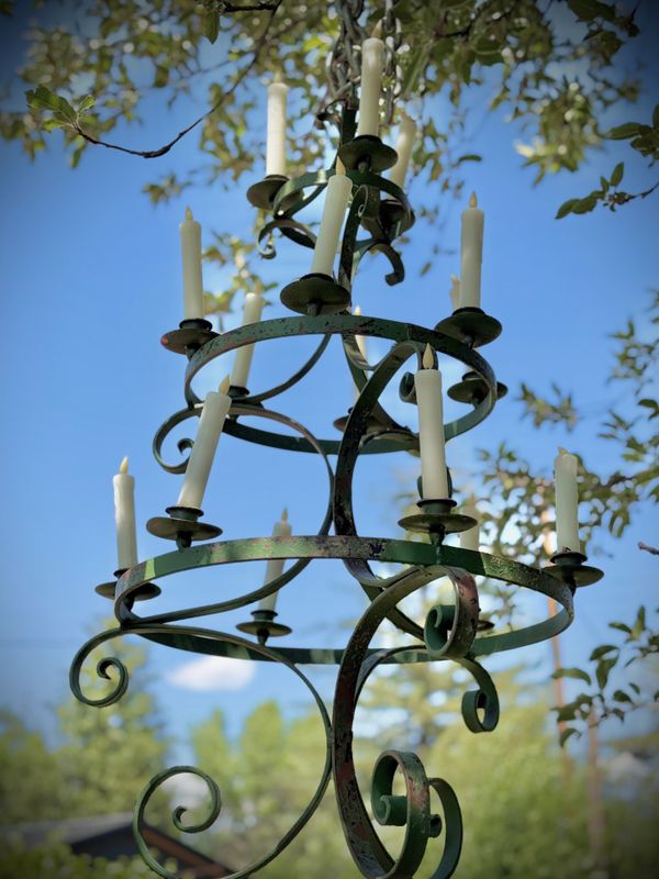 Green Iron 3 Tier Floor Chandelier $75/day
