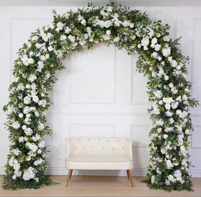 Green and White Flower Archway