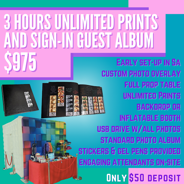 3 Hour Unlimited Print Package PLUS Classic Sign-In Photo Album (2x6 strip size)