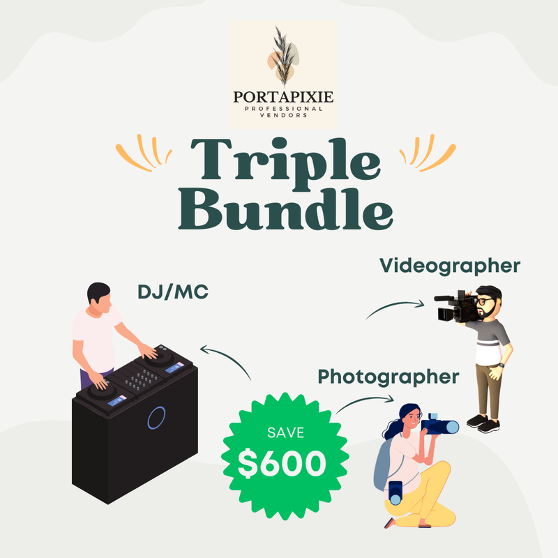 Triple Bundle (DJ + Photographer + Videographer)