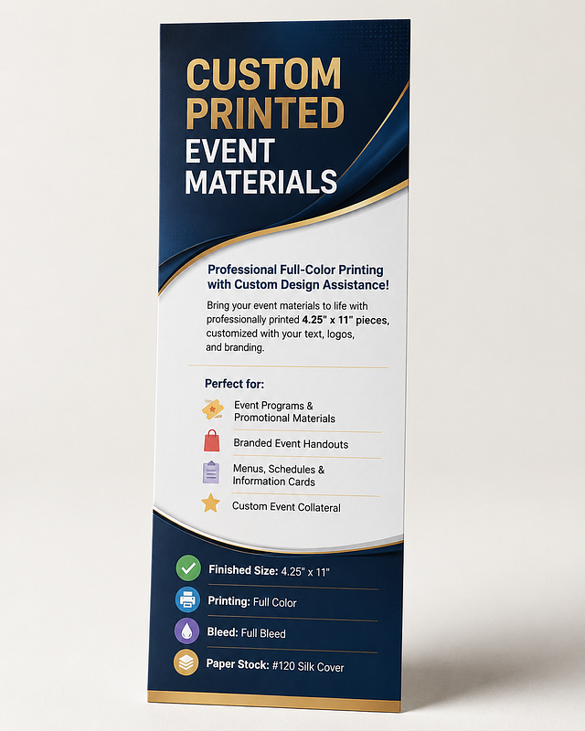 CUSTOM PRINTED EVENT MATERIALS