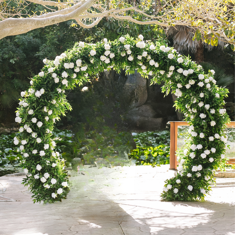 Greenery White Rose Arch