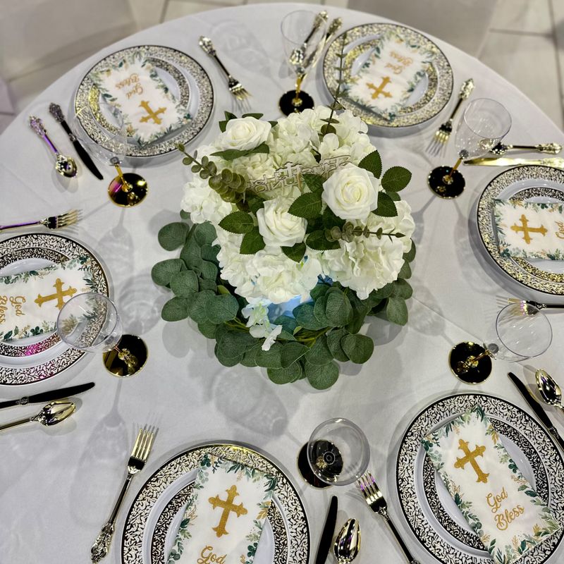 STANDARD  - TABLE SETTINGS FOR 80 PEOPLE 