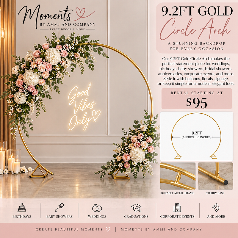9.2 FT Gold Circle Arch Stand