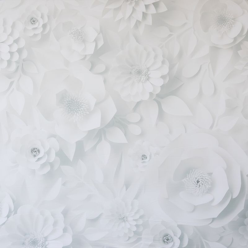 White Paper Flower - Printed Tension Fabric