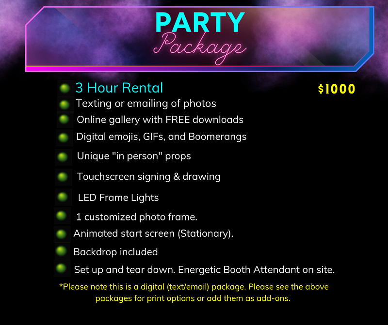 Mirror Booth- Party Package