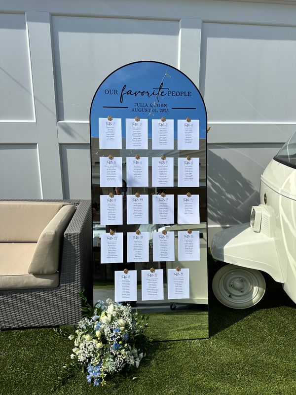 Wedding Mirror Signage-Custom Seating Chart