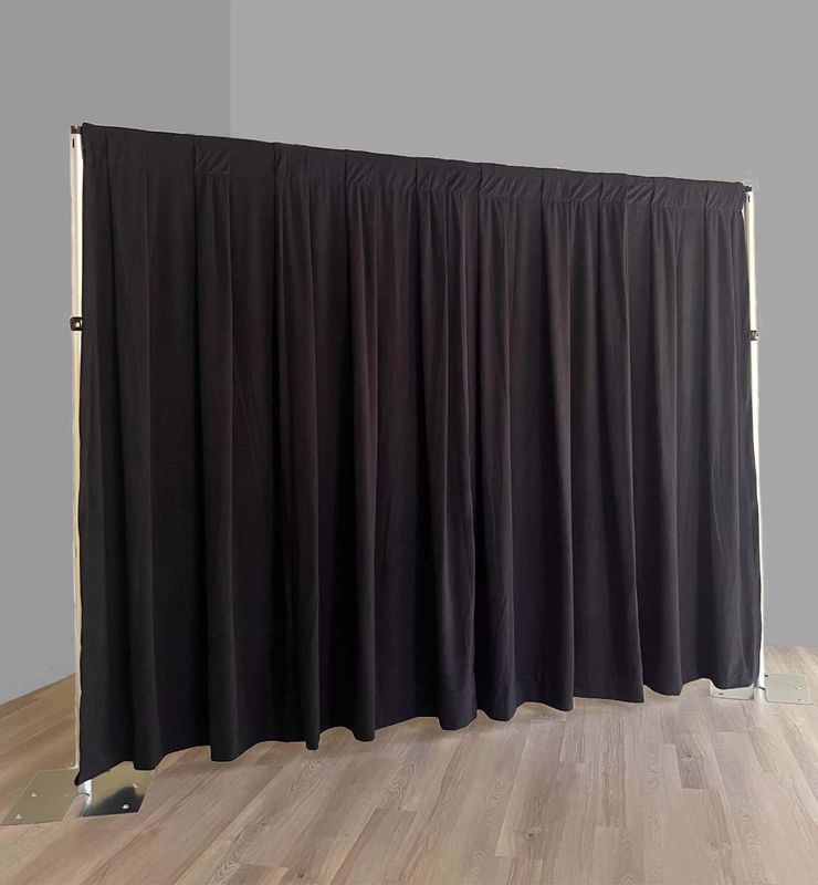 Velour Pipe & Drape (12' Tall) | Black