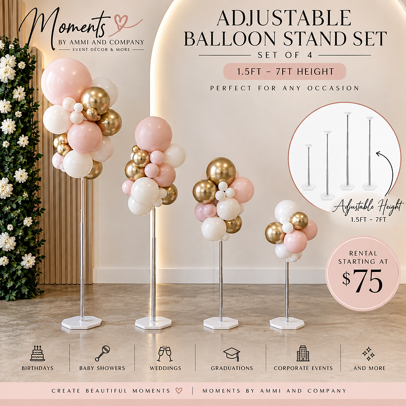 Adjustable Balloon Stand Set- Set of 4
