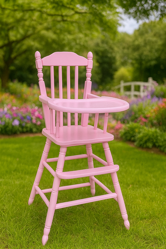 Pink Vintage Wooden High Chair
