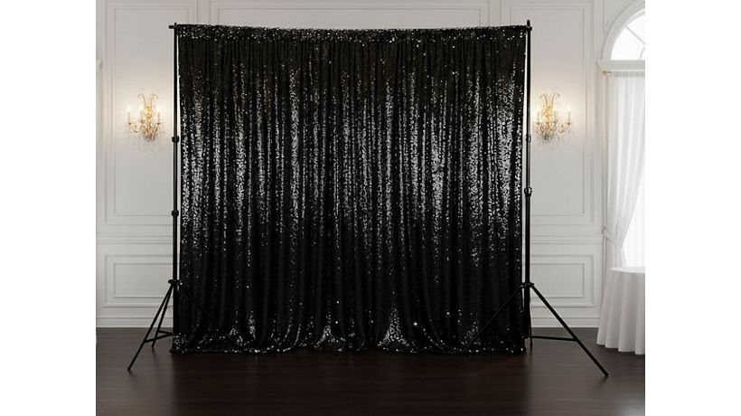 Black sequin backdrop