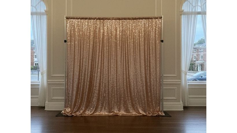 Rose gold sequin backdrop