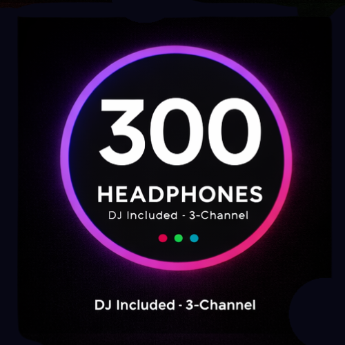 Super Silent Social - 300 Headphones with 1 DJ