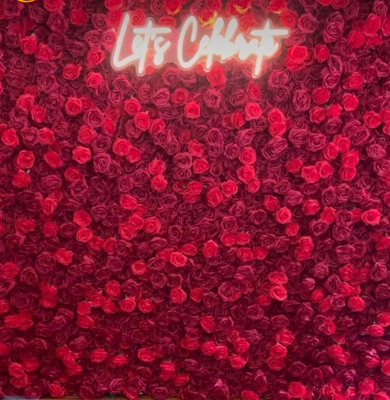 Red Rose Flower Wall 