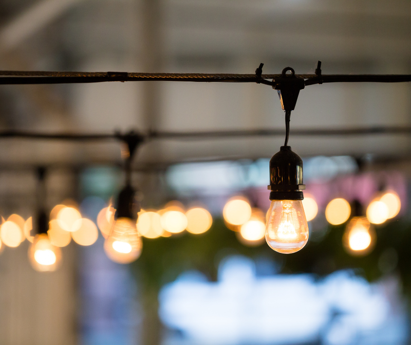 STRING LIGHTS — $0.50/FT ALL DAY RENTAL