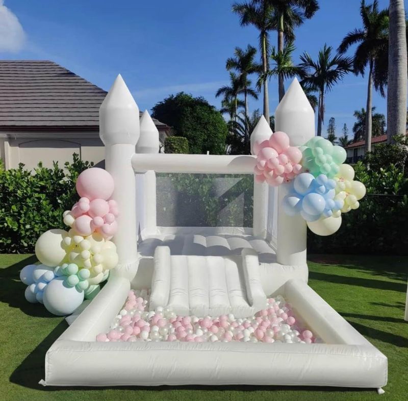 White Bounce House Paradise Package