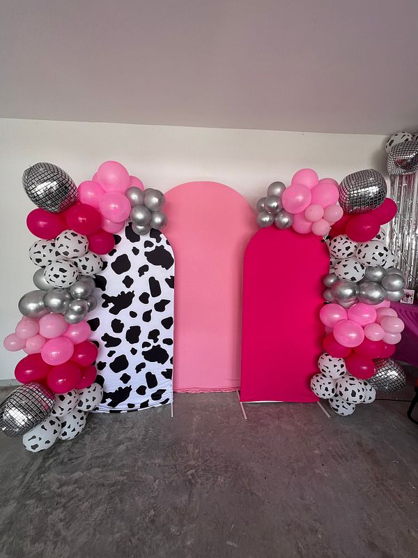 3 arch backdrop with balloon garland 