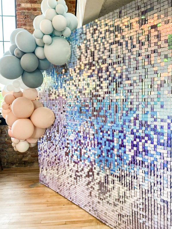 Iridescent Blue Shimmer Wall