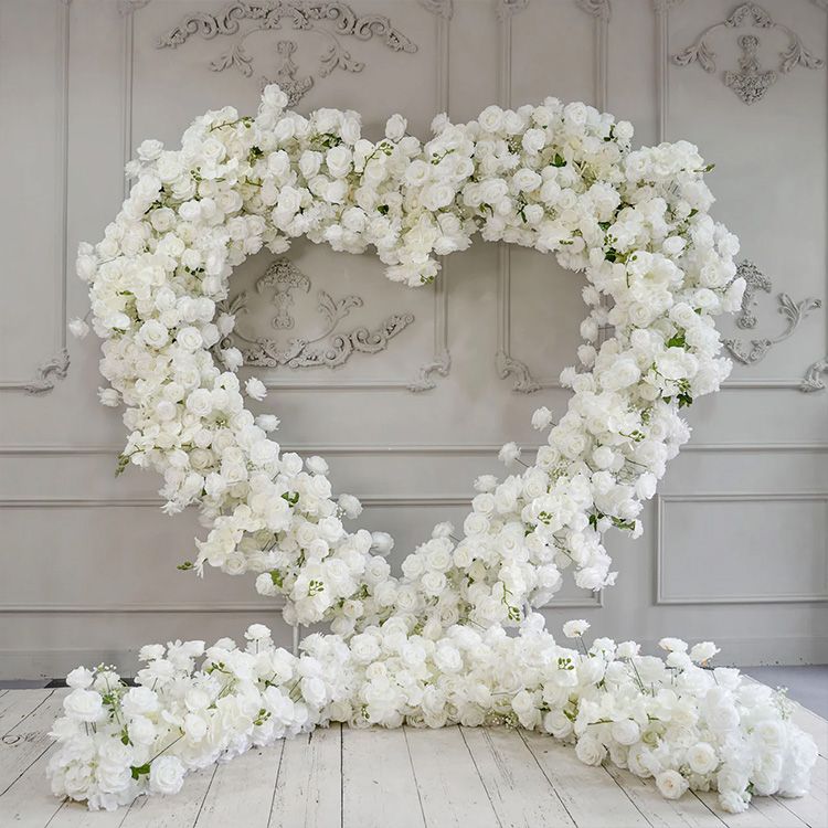 Ivory Heart Flower Arch Rental