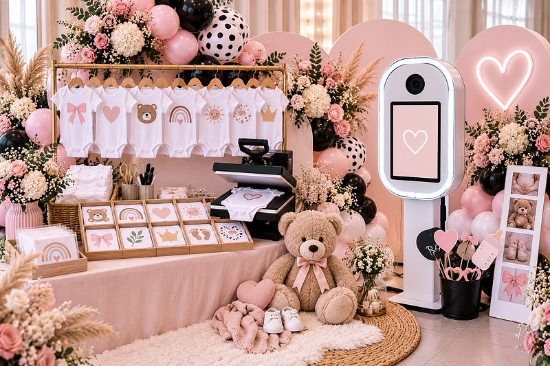 🍼 Baby Shower Onesie Bar + Photo Booth Experience