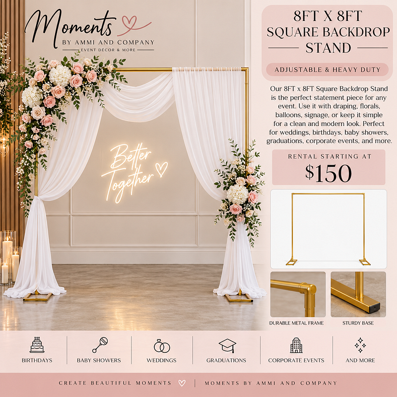 Gold Square Backdrop Stand 8' x 8'