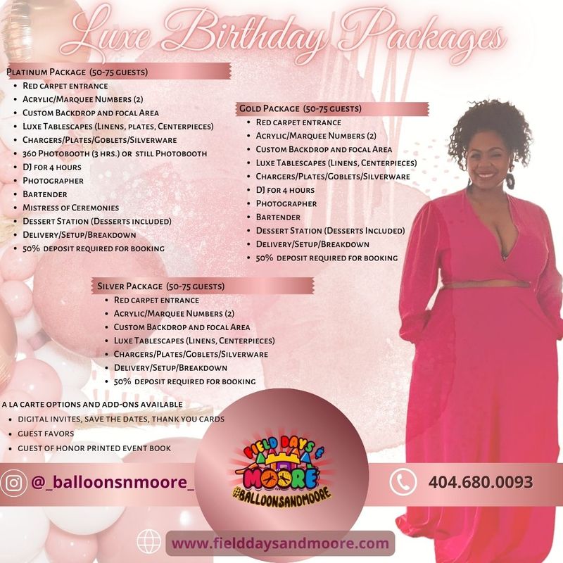 Luxe Birthday Packages