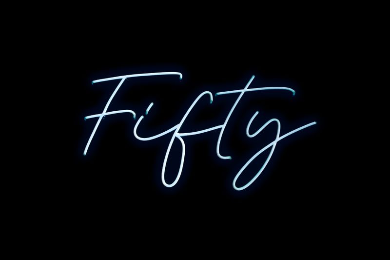 LED Neon Sign - "Fifty"