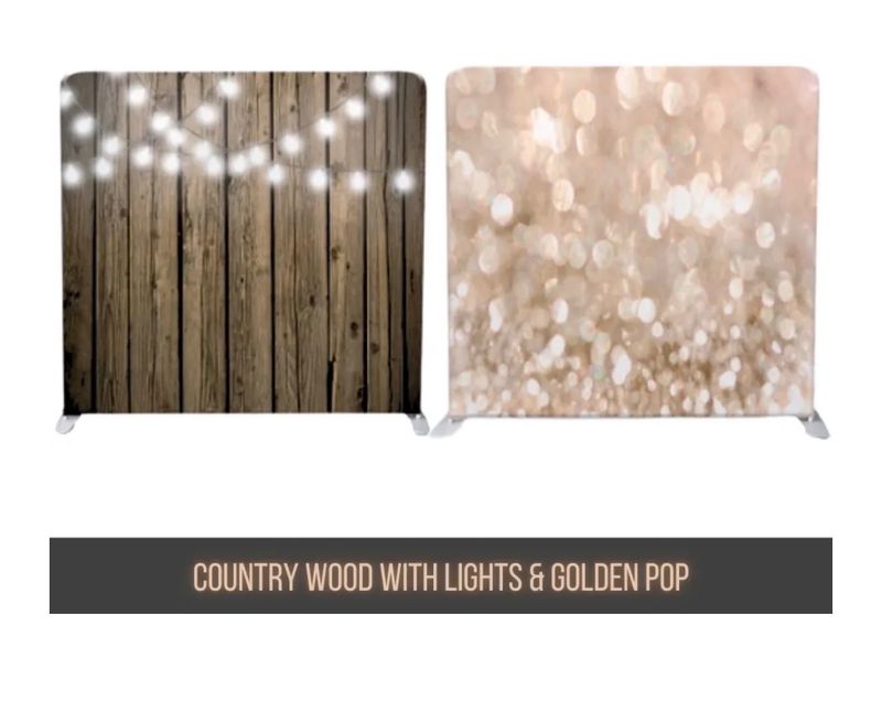 Country Wood With Lights & Golden Pop