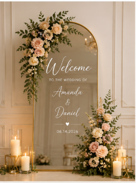 🌸 Floral Accent Welcome Mirror