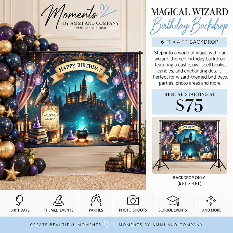 Magical Wizard Birthday Backdrop