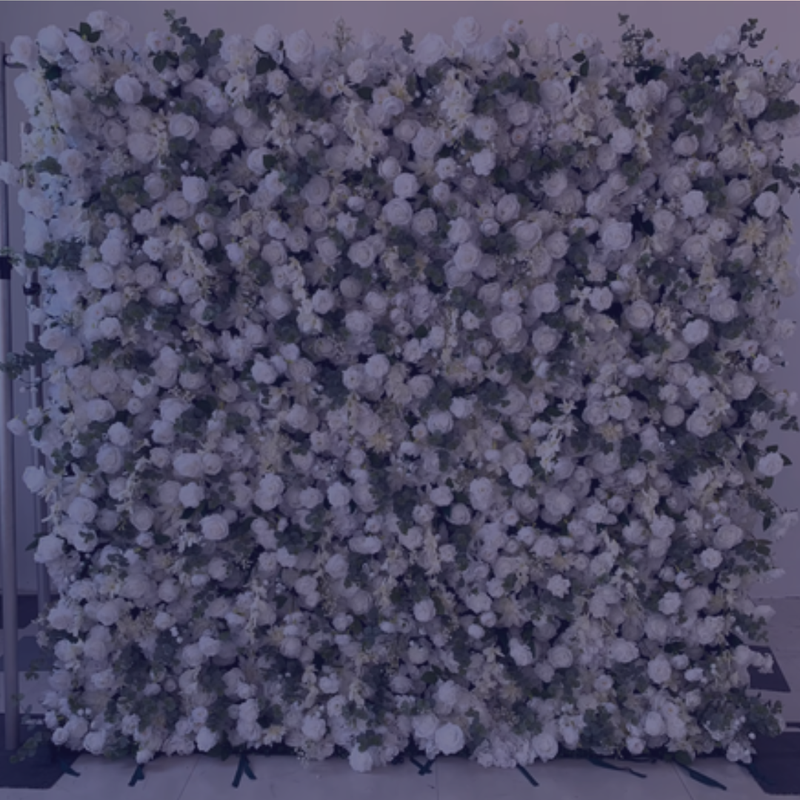 Lux Rose Artificial Silk Flower Wall