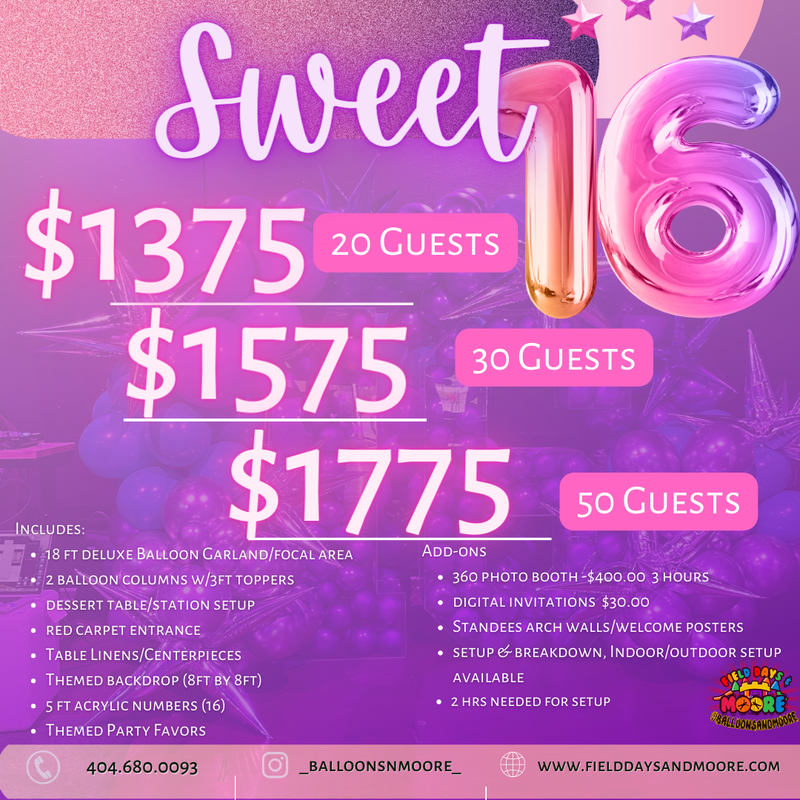 Sweet 16 Party Package