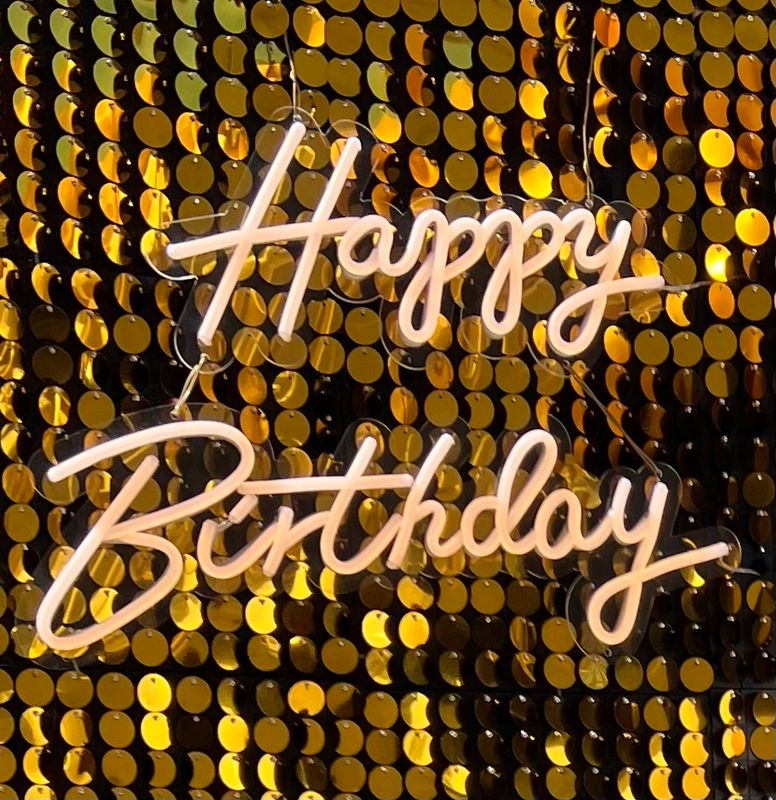 Neon "Happy Birthday" sign 