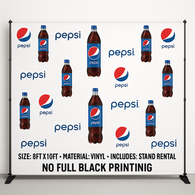 STEP & REPEAT BACKDROP - BRANDED (8FT X 10FT)