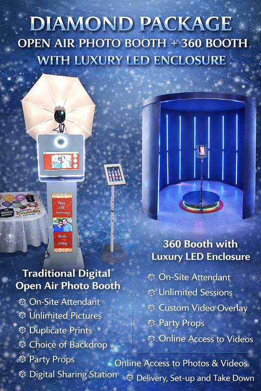 TRADITIONAL OPEN-AIR PHOTO BOOTH DIAMOND PACKAGE PREMIER WEDDING
