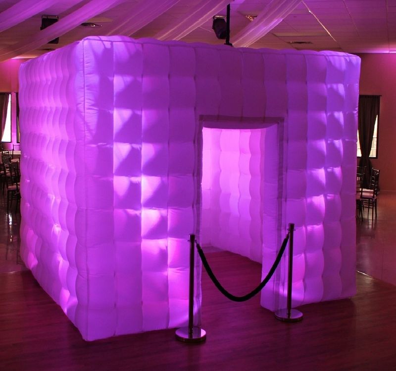 LED Light UP Enclosed Photo Booth Silver