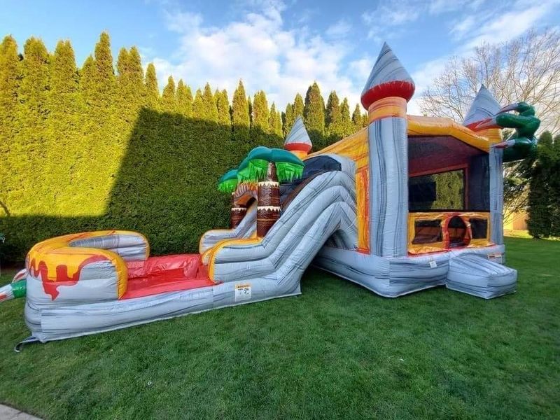 T Rex Bounce House with 2 Slides