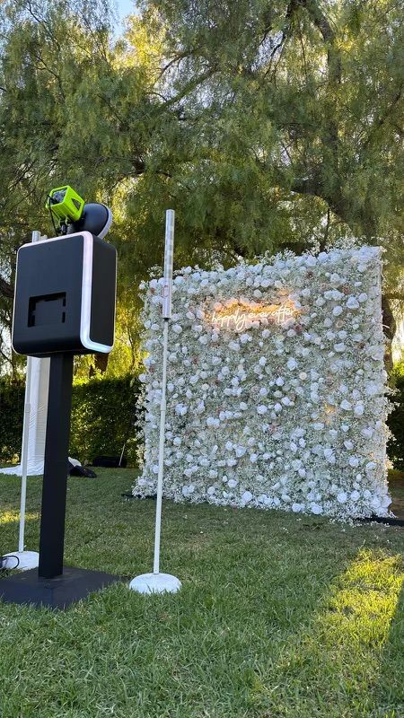 White Rose & Baby's Breath Flower Wall