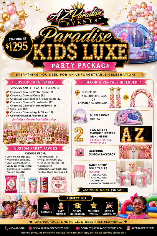 🎉 Paradise Kids Luxe Party Package