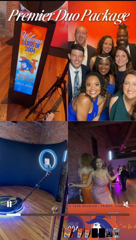Premier Duo Package: Upscale Glow Photo Booth & 360 Video Booth