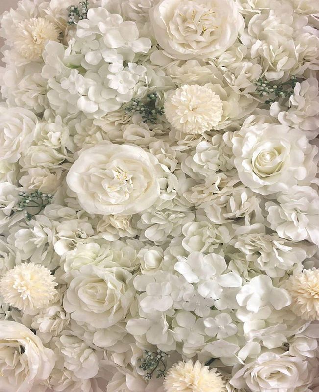 Ivory White Flower Wall 